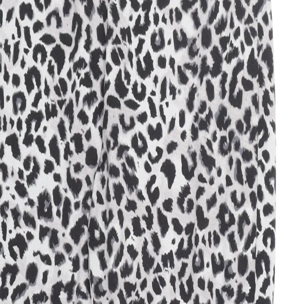 Peacocks Womens Grey Animal Print Polyester Jogger Leggings Size 10 - Leopard Print