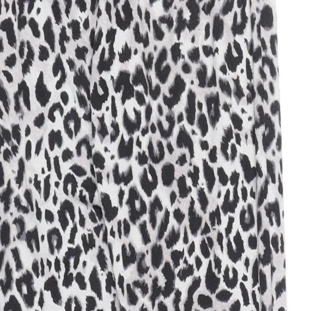 Peacocks Womens Grey Animal Print Polyester Jogger Leggings Size 10 - Leopard Print