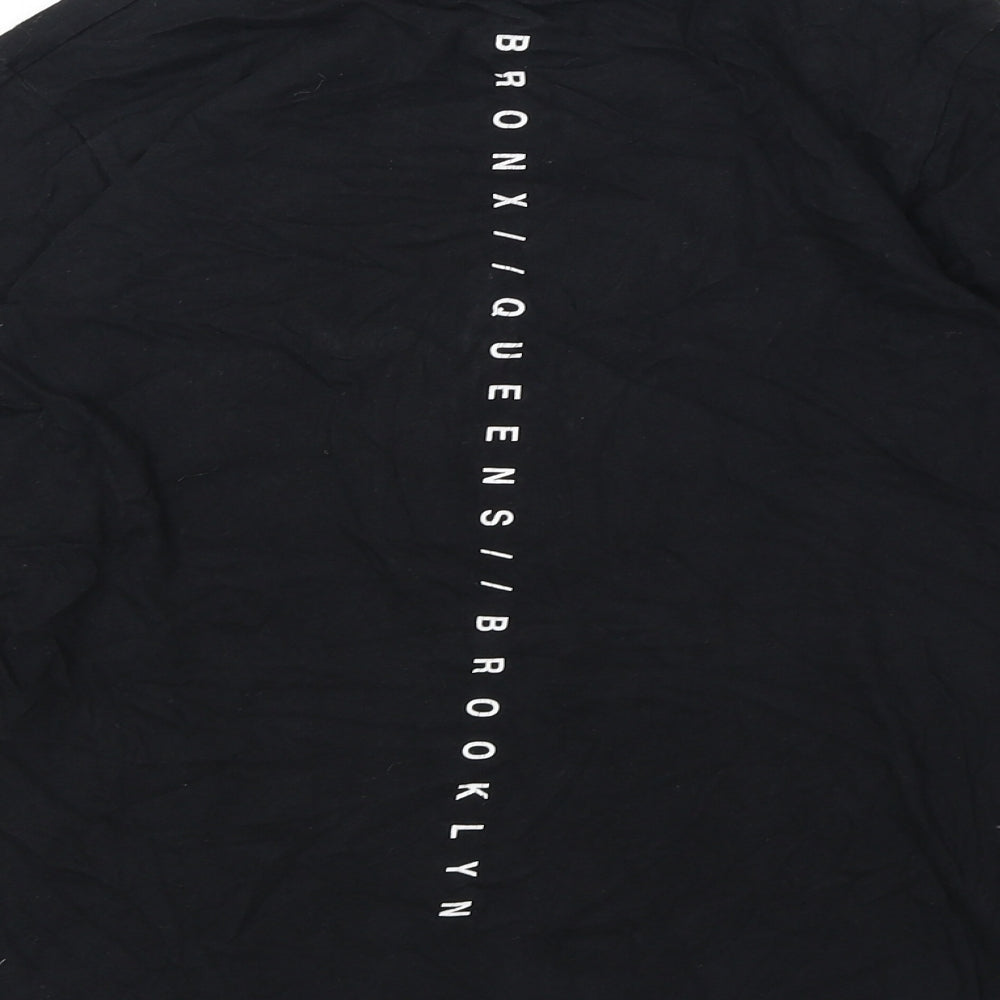 Primark Boys Black 100% Cotton Basic Casual Size 10-11 Years Round Neck Pullover - New York City