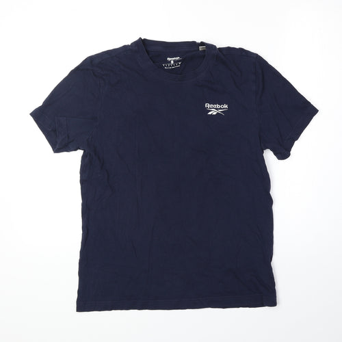 Reebok Mens Blue Polyester T-Shirt Size S Round Neck