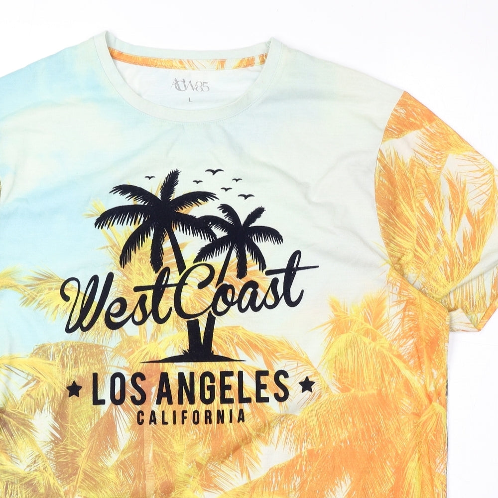Matalan Mens Multicoloured Polyester T-Shirt Size L Round Neck - West Coast Los Angeles