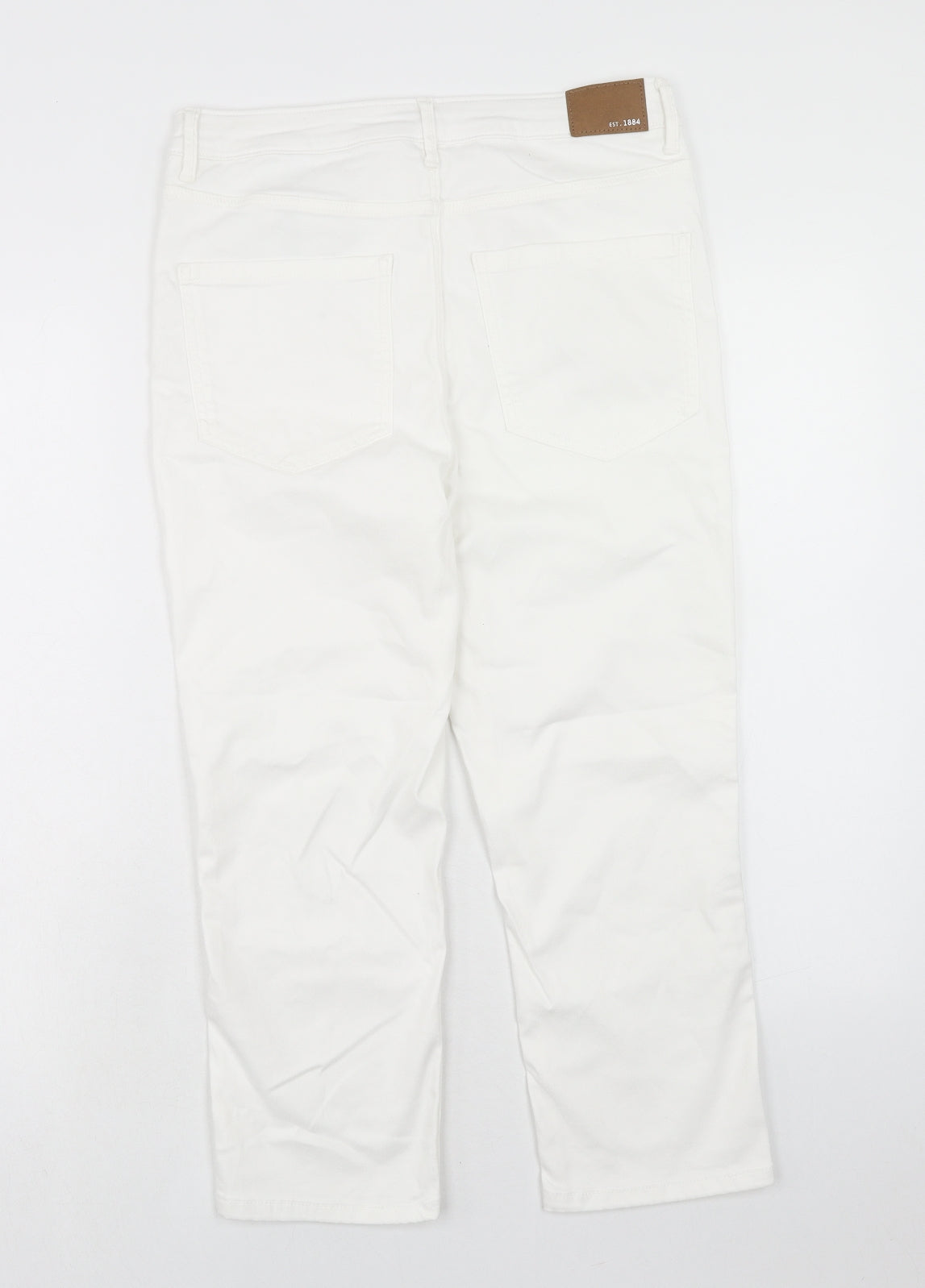 Marks and Spencer Womens White Cotton Skinny Jeans Size 12 Regular Zip