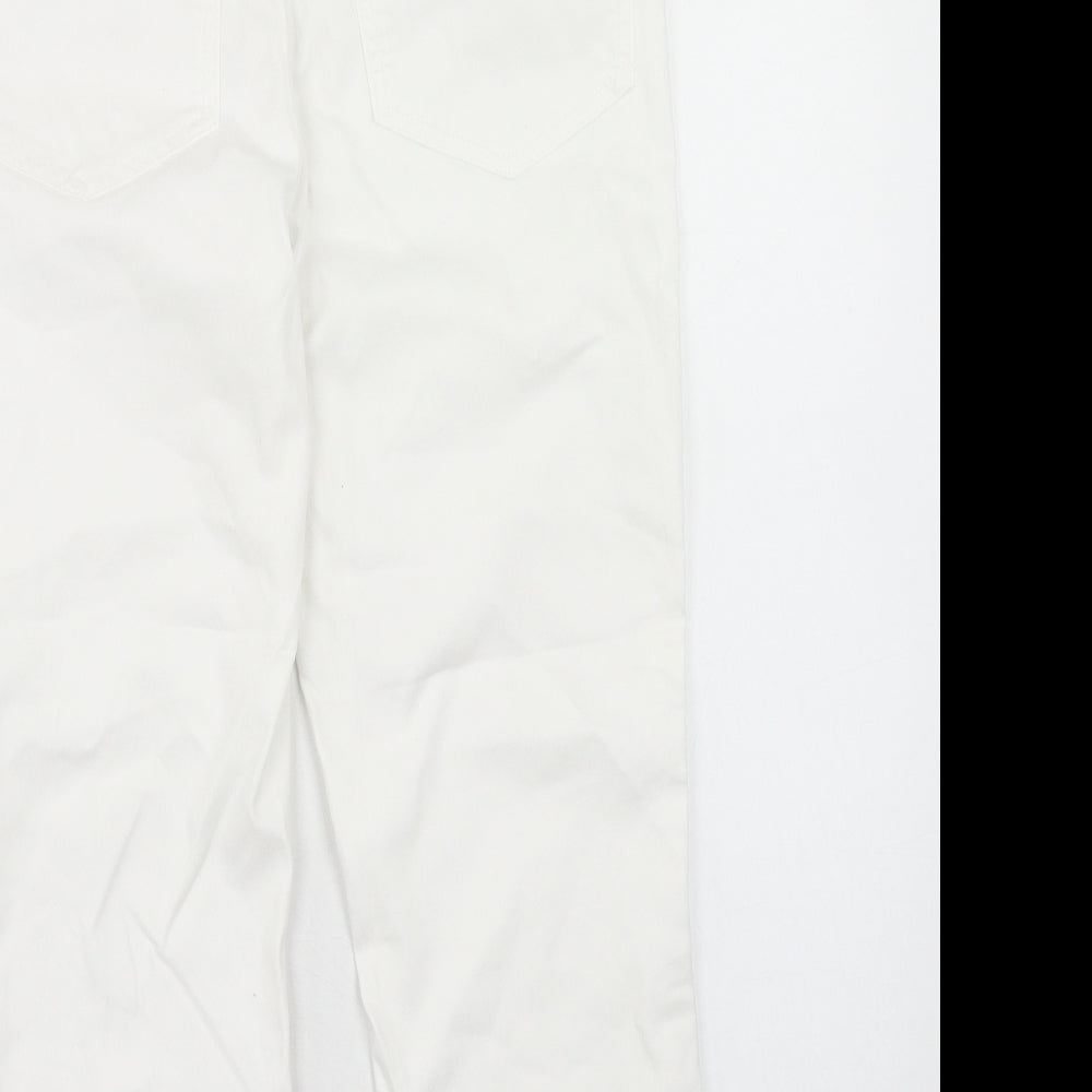 Marks and Spencer Womens White Cotton Skinny Jeans Size 12 Regular Zip