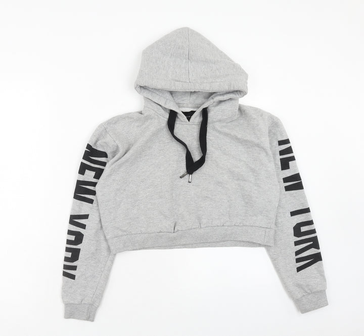 PARISIAN SIGNATURE Womens Grey Cotton Pullover Hoodie Size 10 Pullover