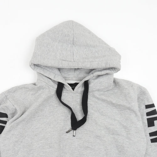 PARISIAN SIGNATURE Womens Grey Cotton Pullover Hoodie Size 10 Pullover