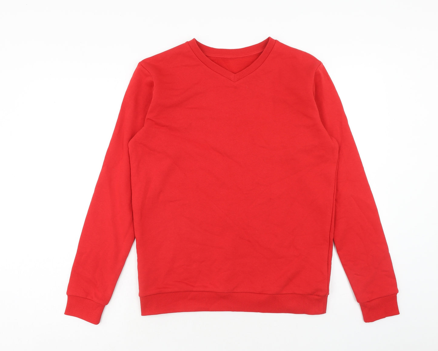 Marks and Spencer Boys Red Cotton Pullover Sweatshirt Size 14-15 Years Pullover