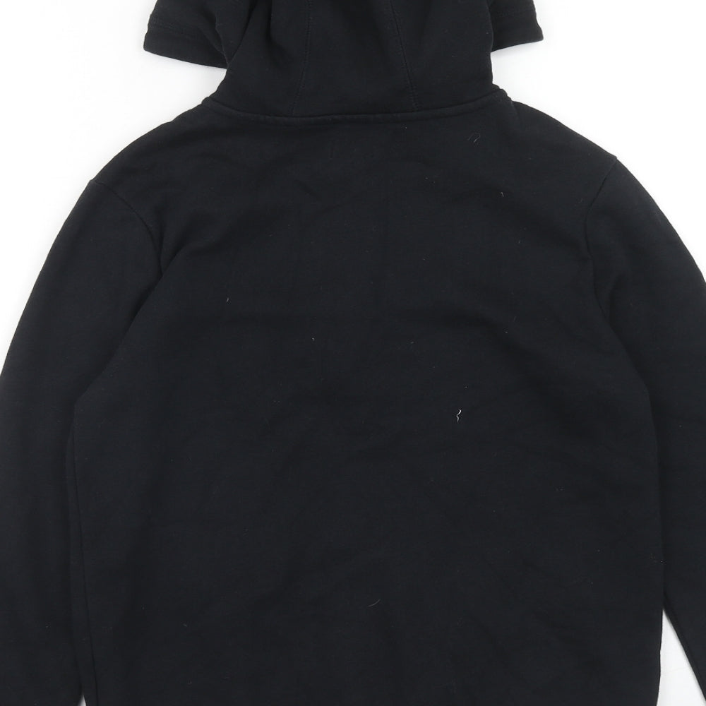 F&F Boys Black Cotton Full Zip Hoodie Size 11-12 Years Zip