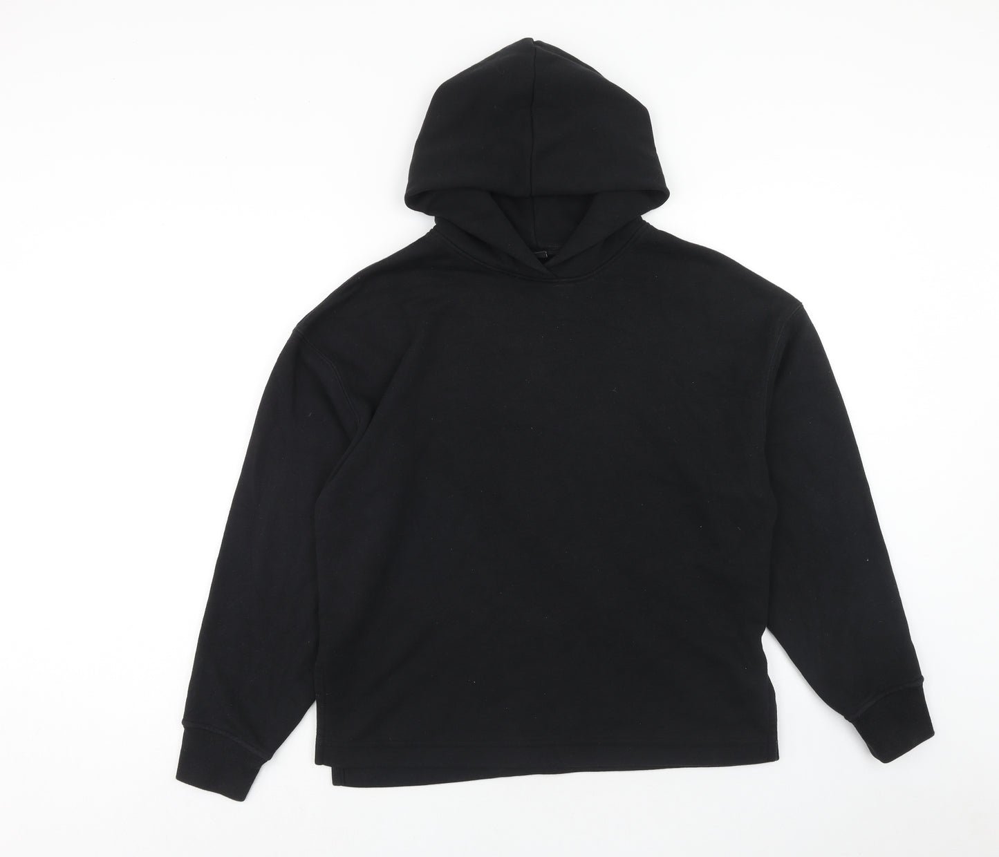 Uniqlo Womens Black Cotton Pullover Hoodie Size S Pullover