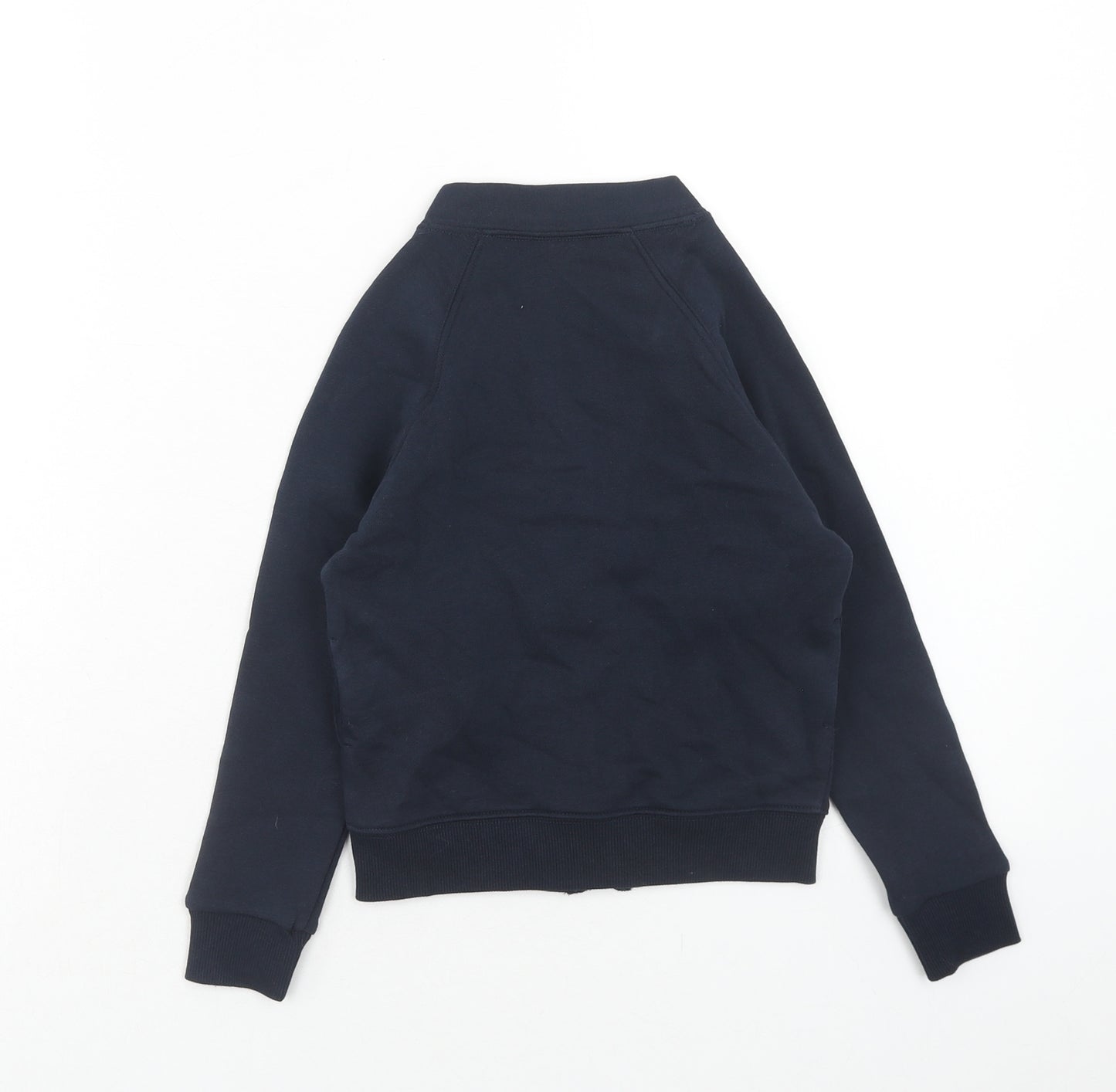 Marks and Spencer Girls Blue V-Neck Cotton Cardigan Jumper Size 3-4 Years Button - Schoolwear