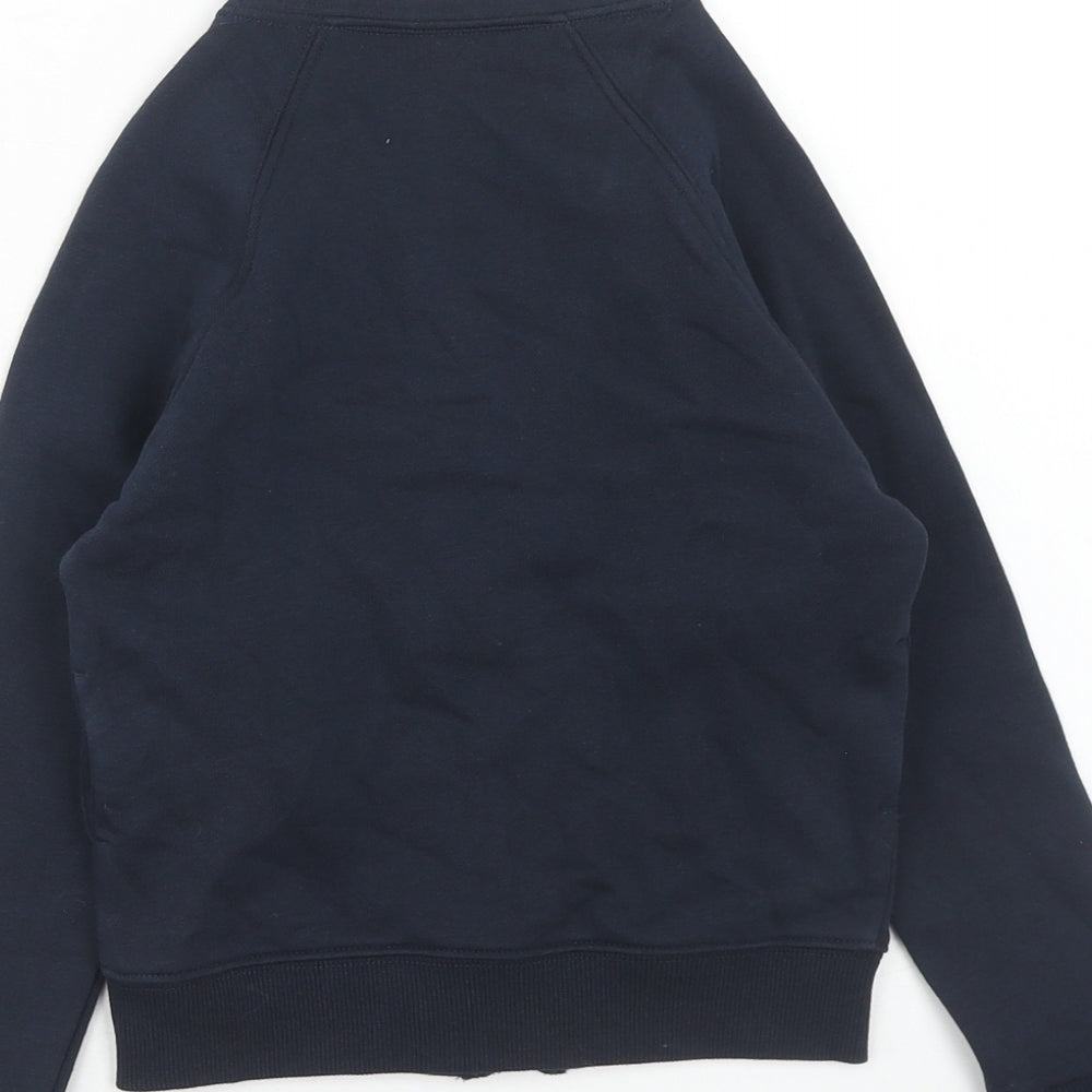 Marks and Spencer Girls Blue V-Neck Cotton Cardigan Jumper Size 3-4 Years Button - Schoolwear