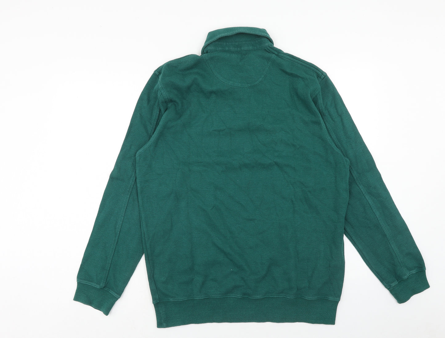 Charles Tyrwhitt Mens Green Cotton Polo Size L Collared Button