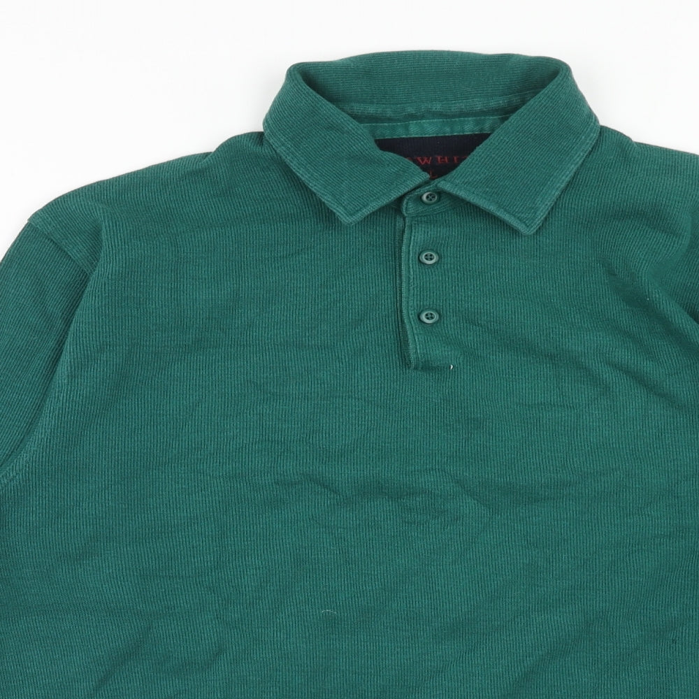 Charles Tyrwhitt Mens Green Cotton Polo Size L Collared Button