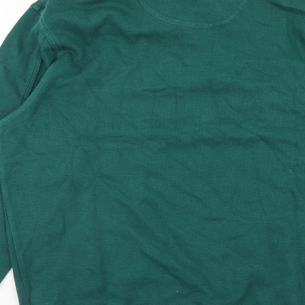 Charles Tyrwhitt Mens Green Cotton Polo Size L Collared Button