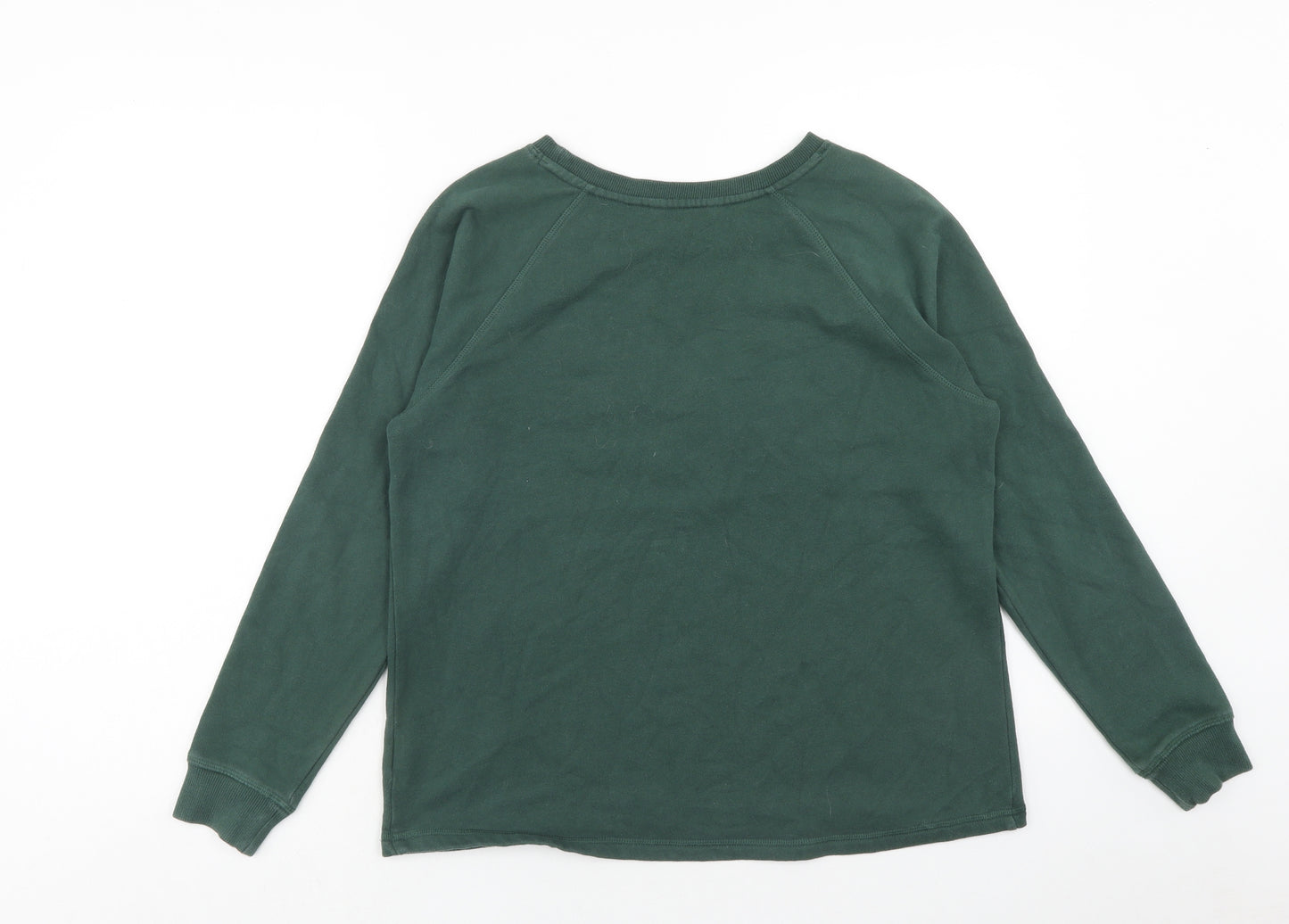 NEXT Womens Green Cotton Pullover Sweatshirt Size 12 Pullover - Robin Christmas