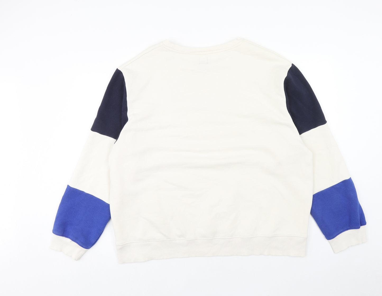 River Island Mens Ivory Cotton Pullover Sweatshirt Size 2XL - Portfolio