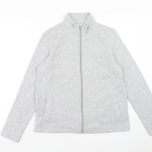 Damart Womens Grey Polyester Pullover Sweatshirt Size 10 Zip - Size 10-12