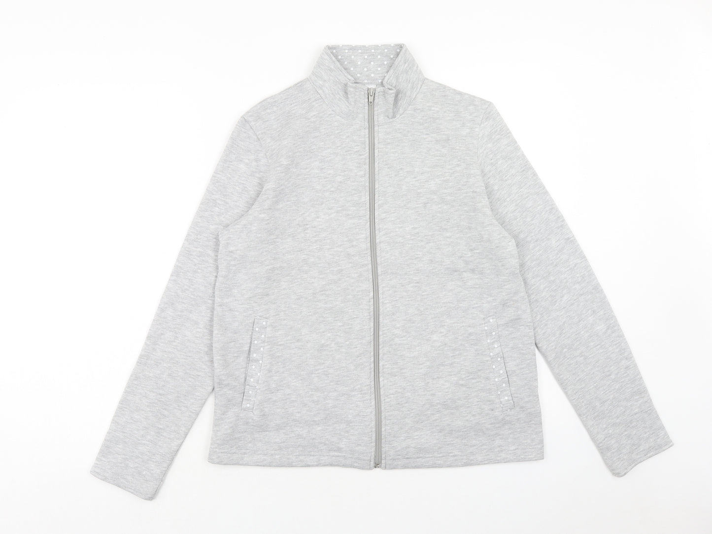 Damart Womens Grey Polyester Pullover Sweatshirt Size 10 Zip - Size 10-12