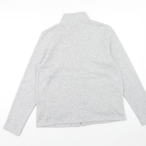 Damart Womens Grey Polyester Pullover Sweatshirt Size 10 Zip - Size 10-12