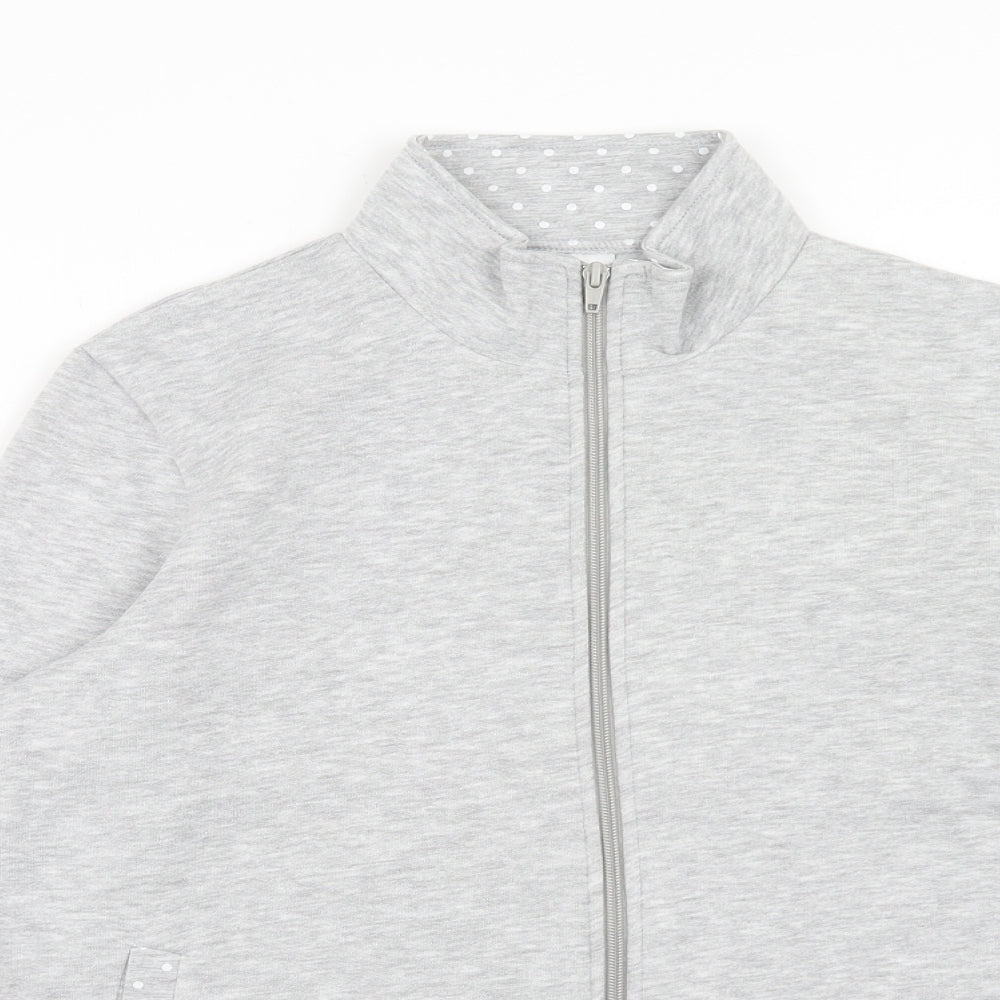 Damart Womens Grey Polyester Pullover Sweatshirt Size 10 Zip - Size 10-12