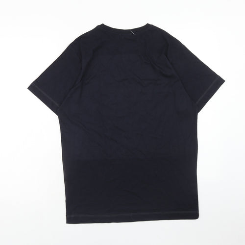 Da londra Womens Blue Cotton Basic T-Shirt Size M Round Neck - 2002 Birth Slogan