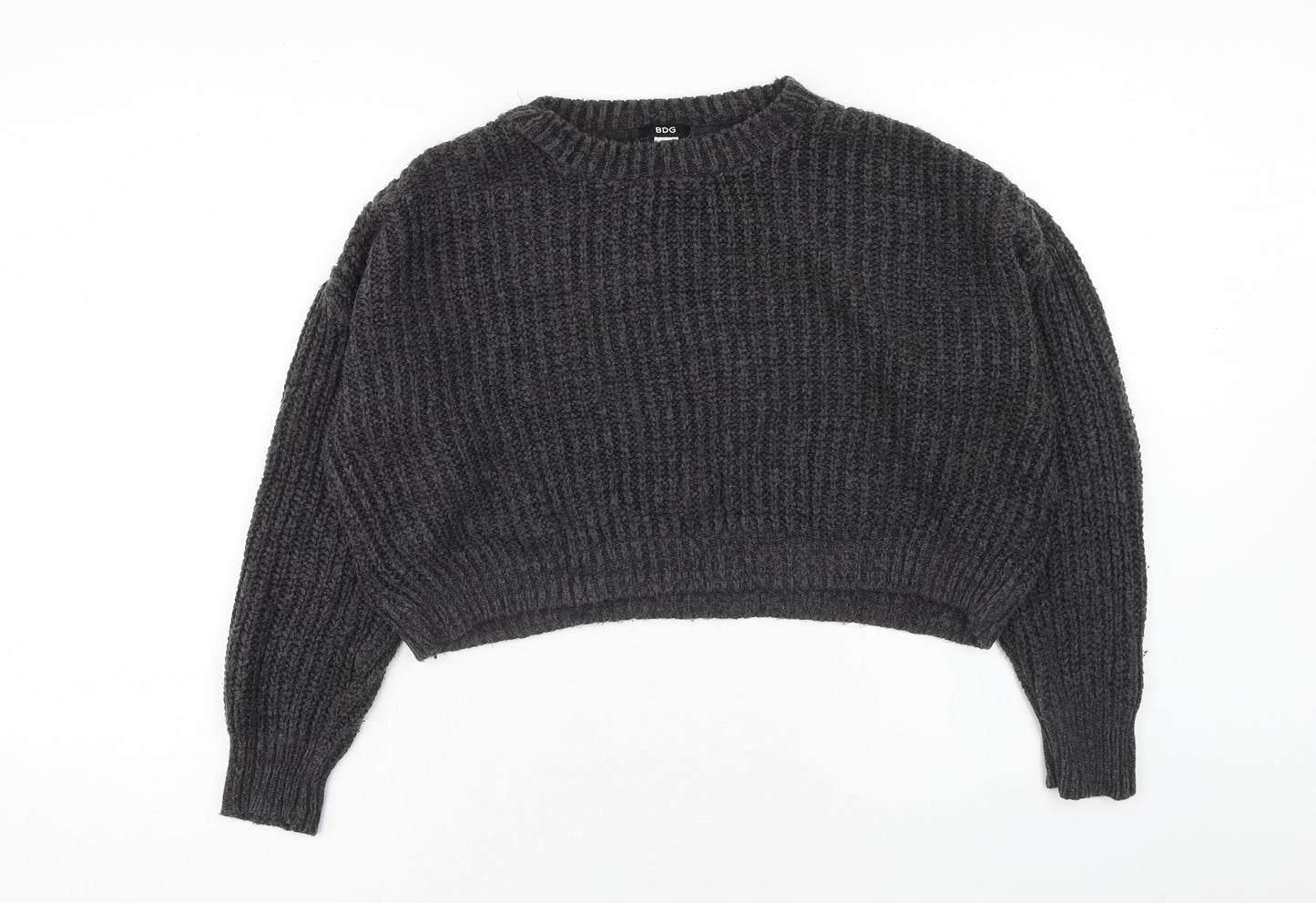 BDG Womens Grey Round Neck Acrylic Pullover Jumper Size M
