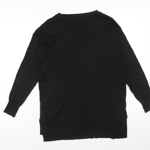 F&F Womens Black Round Neck Polyester Pullover Jumper Size 10