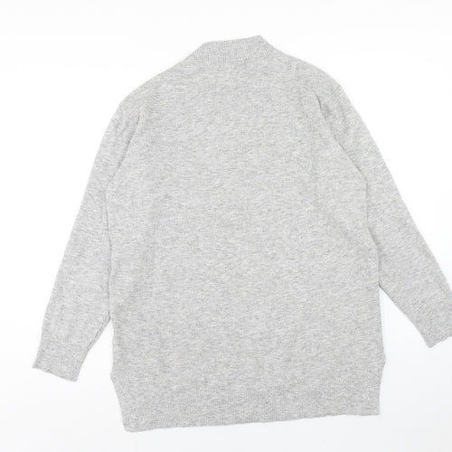 Marks and Spencer Mens Grey V-Neck Viscose Pullover Jumper Size L Long Sleeve