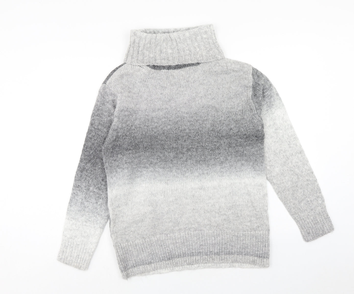Marks and Spencer Womens Grey Roll Neck Acrylic Pullover Jumper Size S