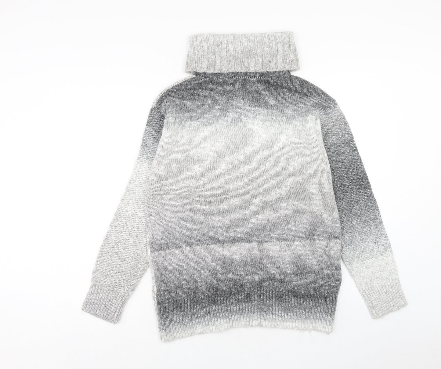 Marks and Spencer Womens Grey Roll Neck Acrylic Pullover Jumper Size S
