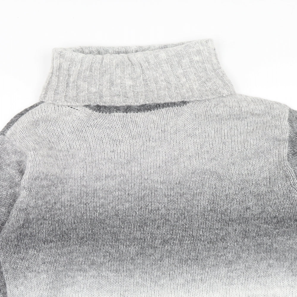 Marks and Spencer Womens Grey Roll Neck Acrylic Pullover Jumper Size S