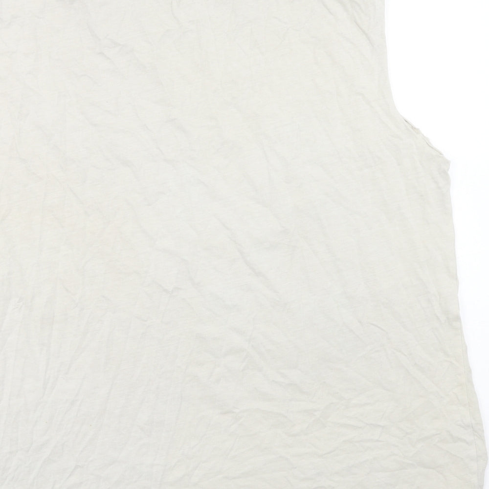 H&M Mens Ivory Cotton T-Shirt Size S Round Neck - Greetings from California Vest