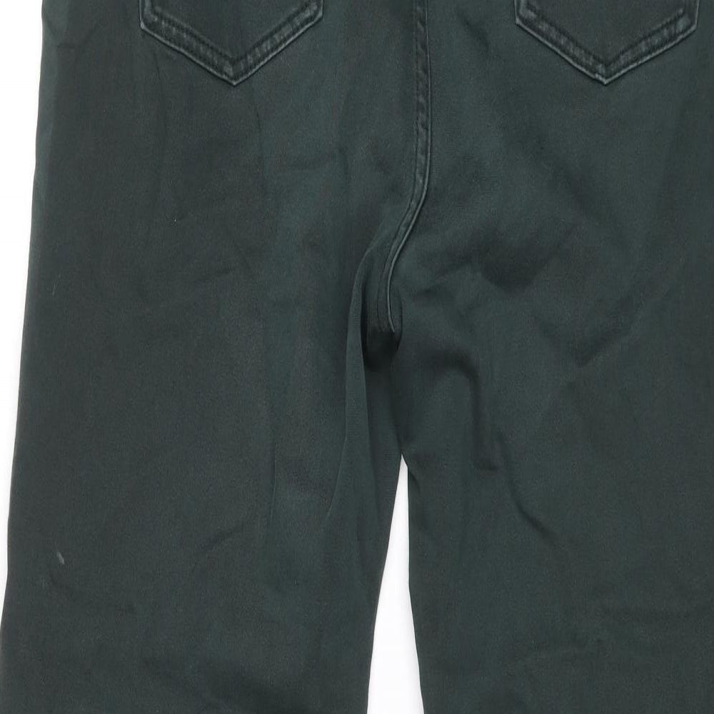 Per Una Womens Green Cotton Straight Jeans Size 16 Regular Zip