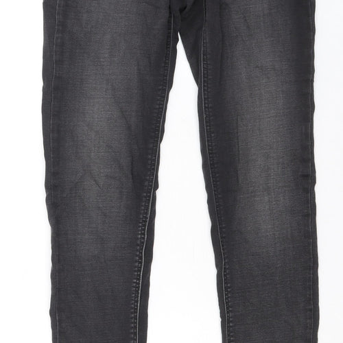 Preworn Womens Grey Cotton Skinny Jeans Size 27 in Regular Zip