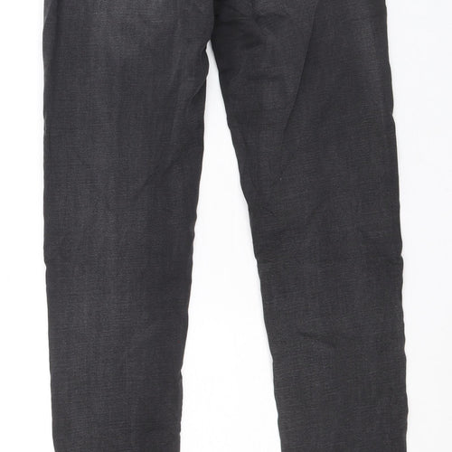 Preworn Womens Grey Cotton Skinny Jeans Size 27 in Regular Zip