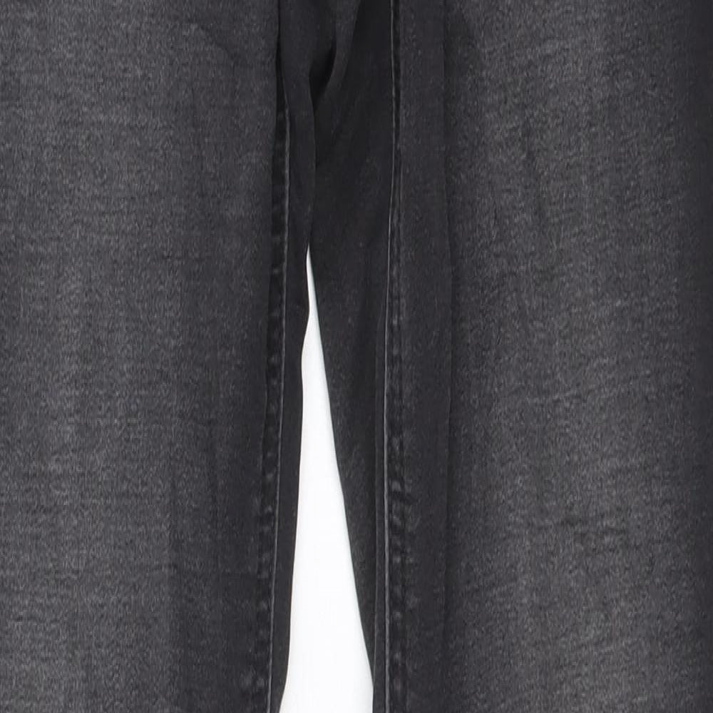 Preworn Womens Grey Cotton Skinny Jeans Size 27 in Regular Zip