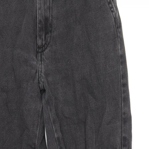 Denim & Co. Womens Grey Cotton Tapered Jeans Size 6 Regular Zip