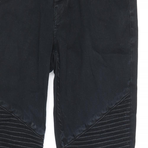 Condemned Nation Mens Black Cotton Skinny Jeans Size 32 in Regular Zip - Short Length