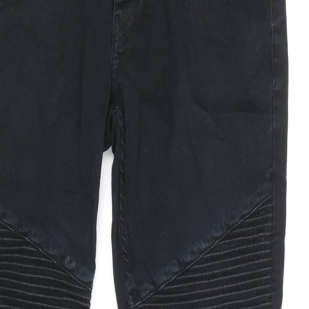 Condemned Nation Mens Black Cotton Skinny Jeans Size 32 in Regular Zip - Short Length