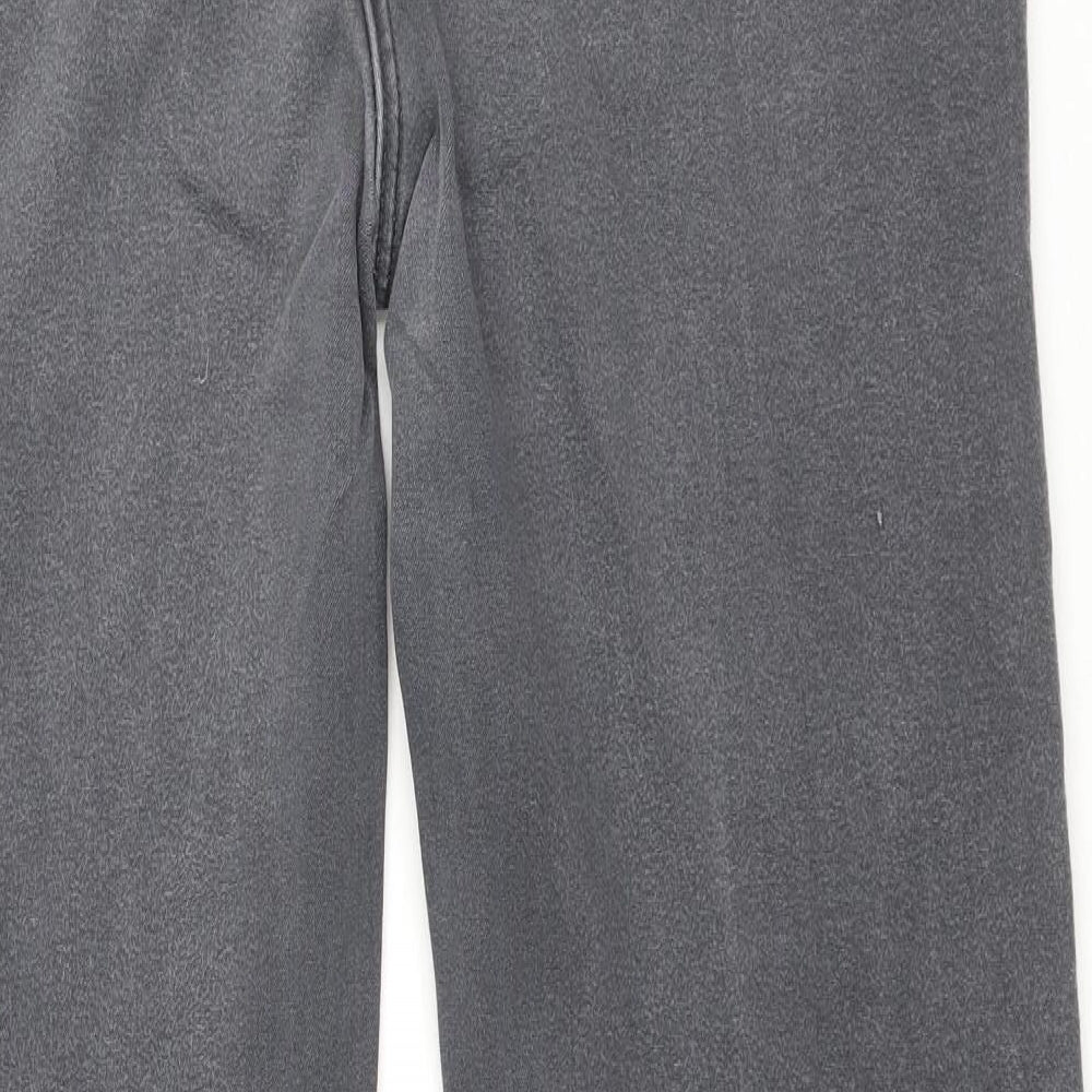 Per Una Womens Grey Cotton Straight Jeans Size 16 Regular Zip