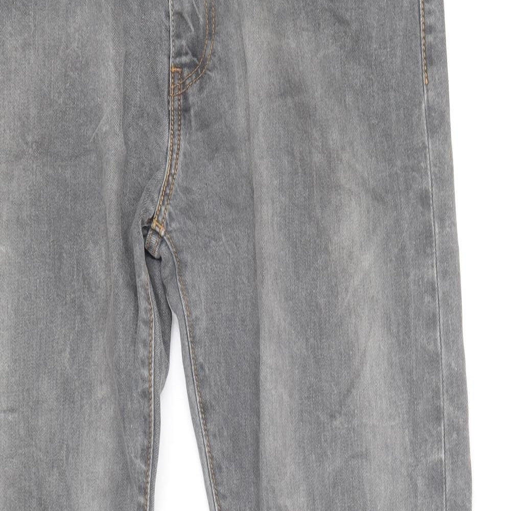Signature by Levi Strauss & Co. Mens Grey Cotton Straight Jeans Size 32 in Regular Zip - Vintage Wash