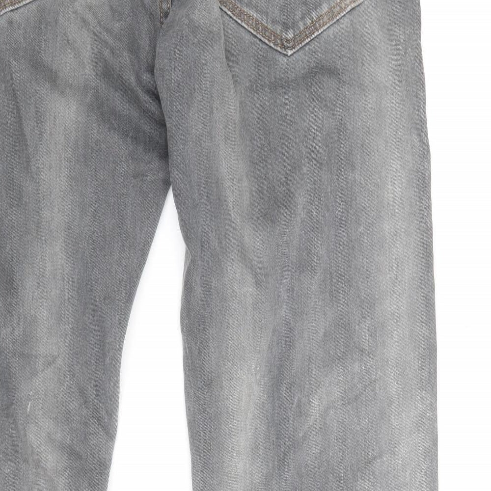 Signature by Levi Strauss & Co. Mens Grey Cotton Straight Jeans Size 32 in Regular Zip - Vintage Wash