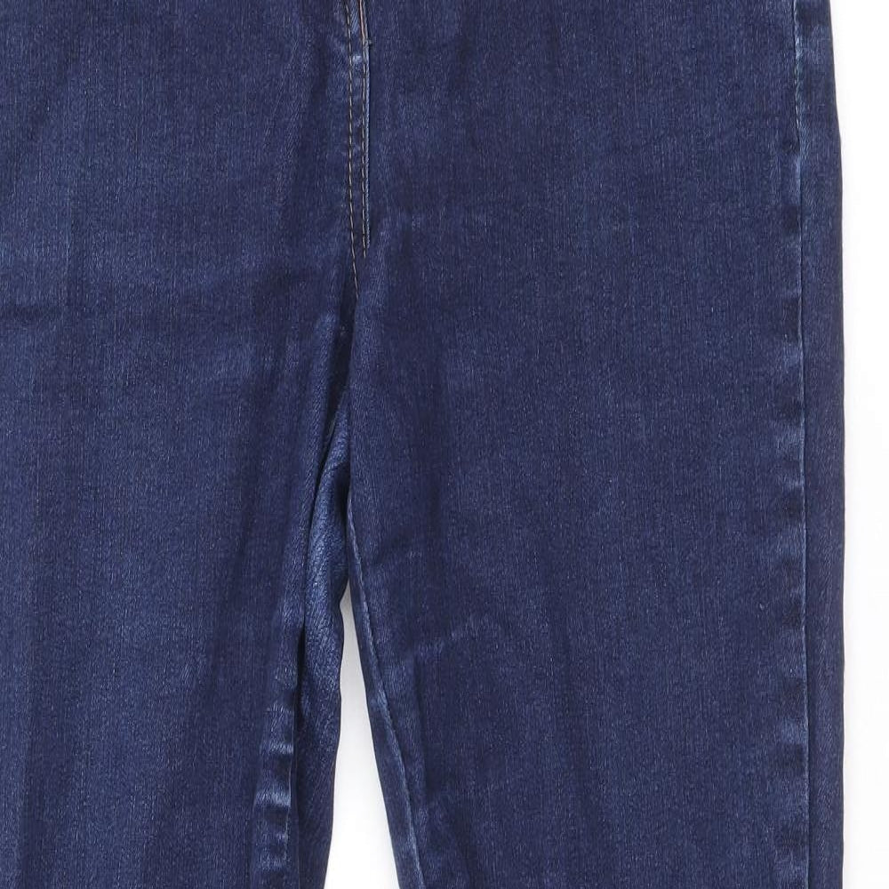 M&Co Womens Blue Cotton Skinny Jeans Size 10 Regular Zip