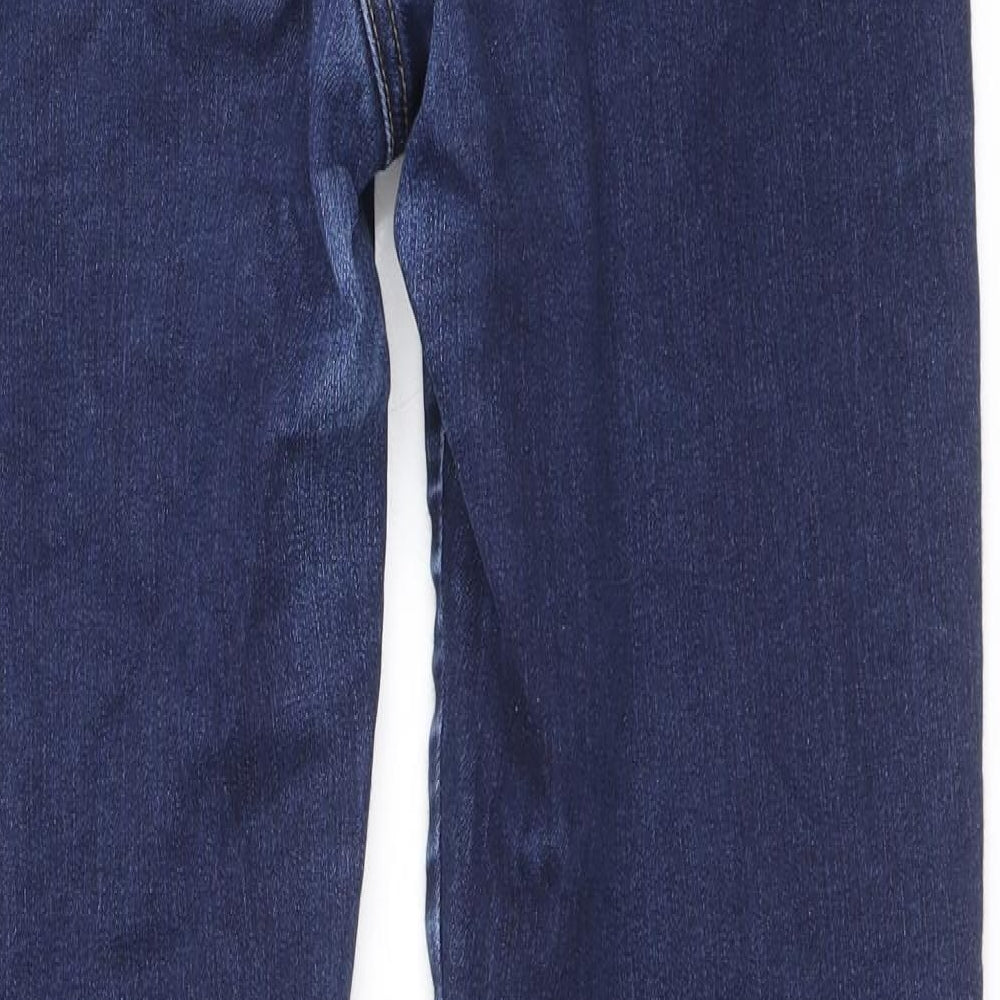 M&Co Womens Blue Cotton Skinny Jeans Size 10 Regular Zip