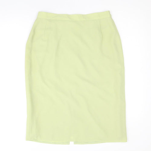 Hermann Lange Womens Green Polyester Straight & Pencil Skirt Size 14 Zip