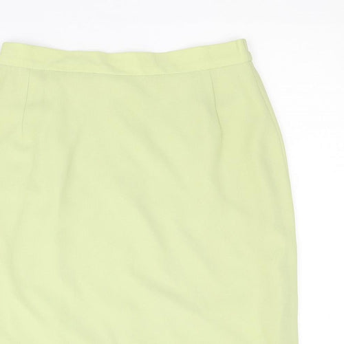 Hermann Lange Womens Green Polyester Straight & Pencil Skirt Size 14 Zip