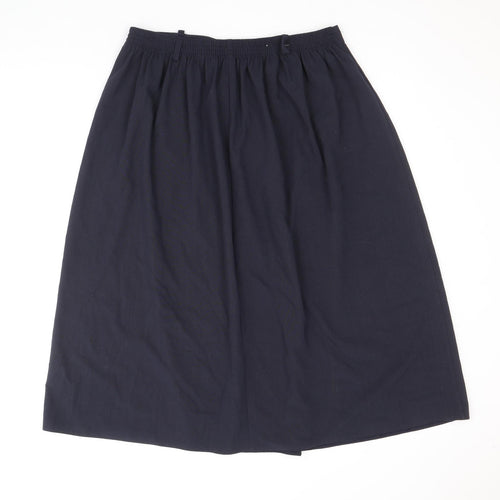 BHS Womens Blue Polyester A-Line Skirt Size 16