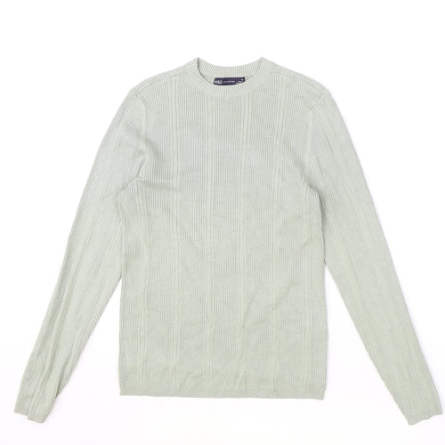 Marks and Spencer Womens Green Round Neck Viscose Pullover Jumper Size 12