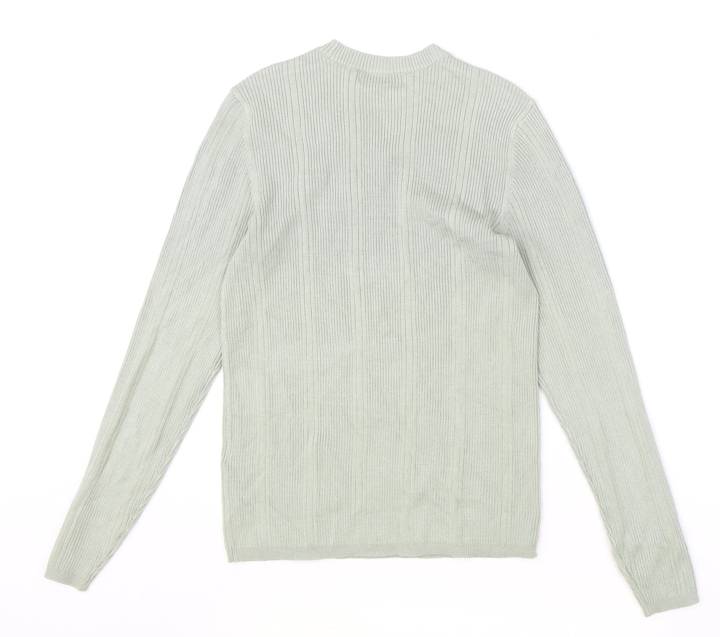 Marks and Spencer Womens Green Round Neck Viscose Pullover Jumper Size 12