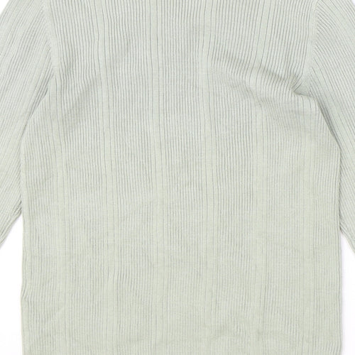 Marks and Spencer Womens Green Round Neck Viscose Pullover Jumper Size 12