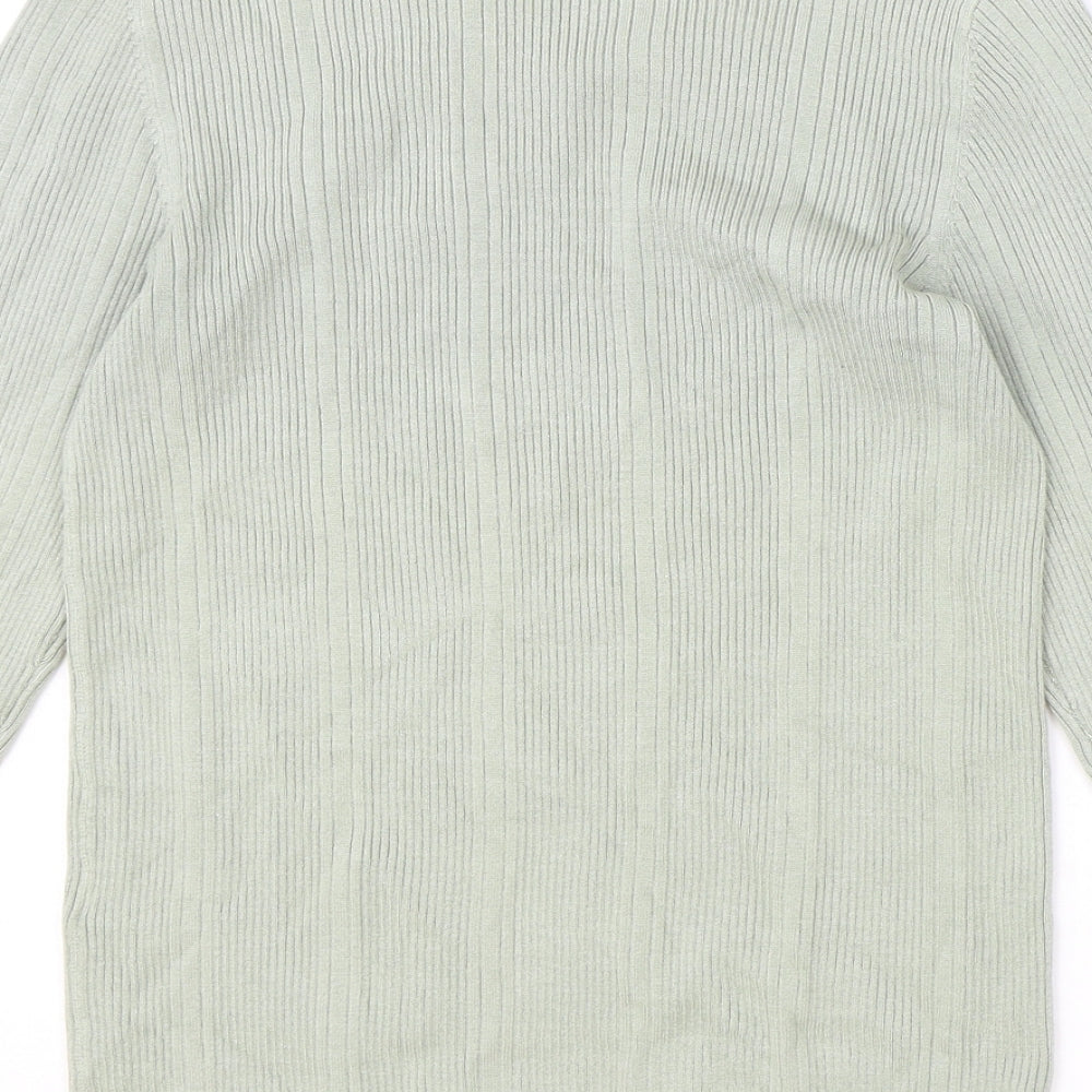 Marks and Spencer Womens Green Round Neck Viscose Pullover Jumper Size 12